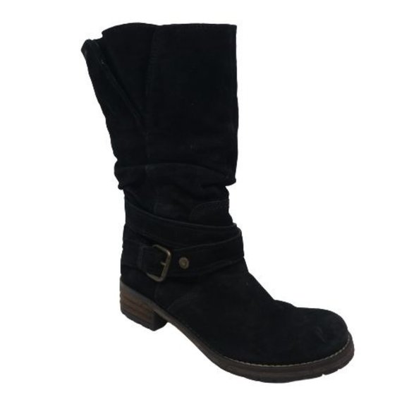 Clarks Shoes - Clarks Majorca Villa Slouchy Moto Boots Womens 8 Black Suede Lug Soles
